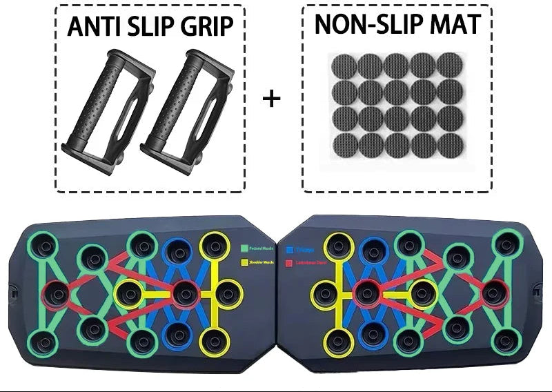 Portable Multifunctional Push-Up Board Set with Handles Foldable Fitness Equipment for Chest Abdomen Arms and Back Training