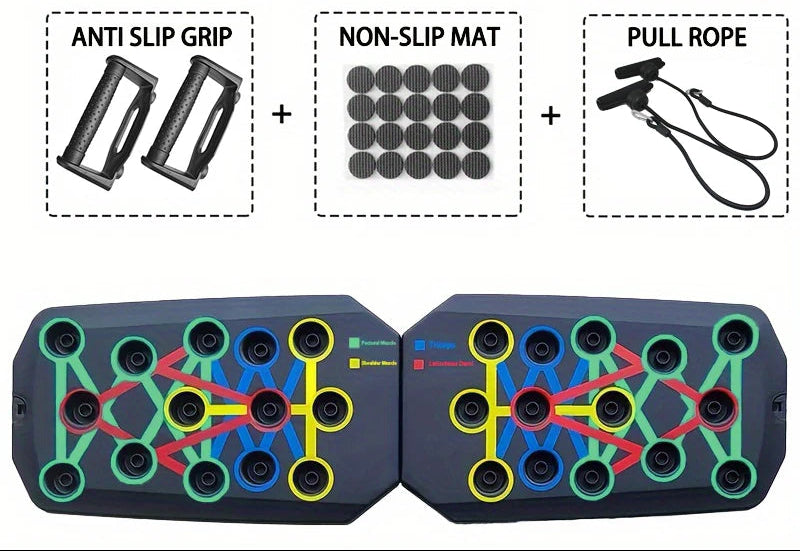 Portable Multifunctional Push-Up Board Set with Handles Foldable Fitness Equipment for Chest Abdomen Arms and Back Training